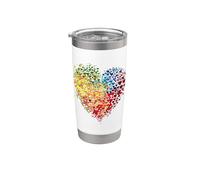 CSD Parade LGBT Rainbow Heart LGBTQ Flowers Pride Stainless Steel Insulated Tumbler