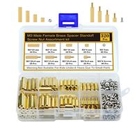 Csdtylh 320Pcs M3 Motherboard Standoffs&Screws&Nuts Kit, Hex Male-Female Brass Spacer Standoffs, Laptop Screws for DIY Computer Build, Electronic Projects, Raspberry Pi, Circuit Board etc.