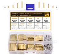 Csdtylh 400Pcs M2 Motherboard Standoffs&Screws&Nuts Kit, Hex Male-Female Brass Spacer Standoffs, Laptop Screws for DIY Computer Build, Electronic Projects, Raspberry Pi, Circuit Board etc.