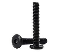 cSeao 12-Pack M6 x 50mm Black Flat Head Allen Head Joint Conecting Bolts Socket Cap Screws for Furniture Table 304 Stainless Steel