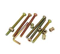 cSeao Baby Bed Crib Bolts Hardware Replacement Parts, 12-Pack 1/4-20 Inch Socket Cap Bolts Barrel Nuts for Furniture Chairs Table Cot Crib (2-1/4 Inch)