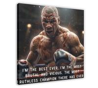 CSESTCGN Mike Tyson Inspirational Quotes Poster 2 Canvas Poster Bedroom Decor Landscape Office Room Decor Gift 20x20inch(50x50cm)