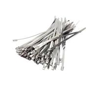 CSFFA 10/20pcs Stainless Steel Metal Cable Ties Tie Zip Wrap Exhaust Heat Straps Induction Pipe 7.9mm Width 100-450mm 304 Material(7.9x450mm,10pcs)