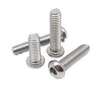 CSFFA 10/50pcs M1.6 M2 M2.5 M3 M4 M5 M6 M8 304 A2-70 Stainless Steel ISO7380 Hexagon Hex Socket Head Button Allen Bolt Screw L=3-100mm(6mm,M3 (50pcs))