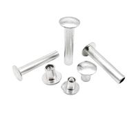 CSFFA 10/50pcs M2 M2.5 M3 M4 M5 M6 GB873 Aluminum Round Flat Truss Head Half Semi Hollow Shank Rivet Diameter 2-6mm Length 3-30mm(50pcs M2.5,14mm)