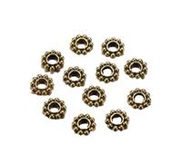 CSFFA 100Pcs/Lot Antique Gold Color Bronze Tone Daisy Flower Metal Spacer Beads Wheel for Jewelry Making Needlework Accessories(Antique Gold Color_6.5mm x 100pcs)