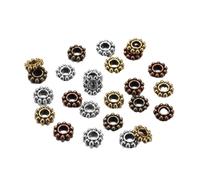 CSFFA 100Pcs/Lot Antique Gold Color Bronze Tone Daisy Flower Metal Spacer Beads Wheel for Jewelry Making Needlework Accessories(Multicolor_6.5mm x 100pcs)