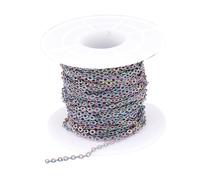 CSFFA 10meter/Roll Stainless Steel Rainbow Color 2x2.5mm Link Chain for Jewelry Making Supplies DIY Pendant Necklace Accessories