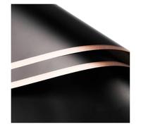 CSFFA 40pcs Korean Style Golden Border Rose Flower Wrapping Paper Art Packaging Film For Flowers Supplies Diy Craft Material Paper(Black 40 Sheets)