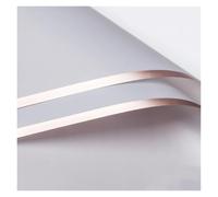 CSFFA 40pcs Korean Style Golden Border Rose Flower Wrapping Paper Art Packaging Film For Flowers Supplies Diy Craft Material Paper(Silver 40 Sheets)