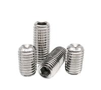 CSFFA 5/10/50pcs M1.6 M2 M2.5 M3 M4 M5 M6 M8 M10 M12 DIN916 Hexagon Socket Allen Cup Point Set Screw Grub Bolt A2 304 Stainless Steel(8mm,50pcs M2.5)
