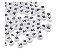 CSFFA 50/100/200pcs/lot 7x4mm White Round A-Z Alphabet Letter Acrylic Loose Spacer Beads for Jewelry Making DIY Bracelet Accessories(W_100pcs)