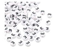 CSFFA 50/100/200pcs/lot 7x4mm White Round A-Z Alphabet Letter Acrylic Loose Spacer Beads for Jewelry Making DIY Bracelet Accessories(E_100pcs)