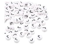 CSFFA 50/100/200pcs/lot 7x4mm White Round A-Z Alphabet Letter Acrylic Loose Spacer Beads for Jewelry Making DIY Bracelet Accessories(J_100pcs)
