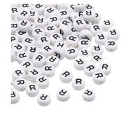 CSFFA 50/100/200pcs/lot 7x4mm White Round A-Z Alphabet Letter Acrylic Loose Spacer Beads for Jewelry Making DIY Bracelet Accessories(R_100pcs)