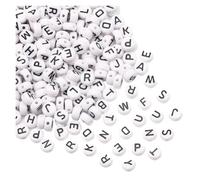 CSFFA 50/100/200pcs/lot 7x4mm White Round A-Z Alphabet Letter Acrylic Loose Spacer Beads for Jewelry Making DIY Bracelet Accessories(Mixed_100pcs)