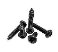 CSFFA 50/100pcs M1.4 M1.7 M2 M2.5 Micro Small Black 304 Stainless Steel Cross Pan Round Head Self Tapping Wood Screw(100pcs M1.4x8mm)