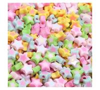 CSFFA 50Pcs 10mm Colorful Star Beads Acrylic Charm Spacer for Jewelry Making Bracelet Necklaces Earrings DIY Accessories(C05580)