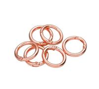 CSFFA 5Pcs/Lot O Ring Clasp Metal Spring Gate Keyring Buckles Clips Carabiner Handbags Dog Chains for DIY Jewelry Making Findings(Rose Gold_35mm)