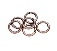 CSFFA 5Pcs/Lot O Ring Clasp Metal Spring Gate Keyring Buckles Clips Carabiner Handbags Dog Chains for DIY Jewelry Making Findings(Red Copper_35mm)