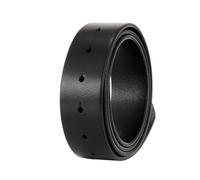 CSFFA Cowhide Belt Strap 3.3CM 3.8cm Round Hole Belt No Buckle Leather Belts Without Buckle(105CM,3.3cm width Black)