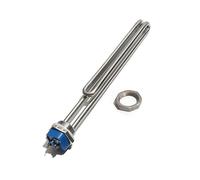 CSFFA G1” 32MM Thread Element 120V 240V Stainless Steel Folded Tube Heater Resistance 1KW 2KW 2.5KW 3KW 3.5KW(with locknut,120V,2.5KW 250mmL 304SS)