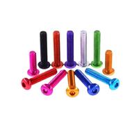 CSFFA ISO7380 Aluminum Button Head Screw M3 M4 M5 M6 Aluminum Alloy Hexagon Hex Socket Round Head Cap Machine Screw Bolts 10pcs(Pink,M3x6)