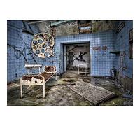 CSFOTO 5x3ft Discarded Operating Room Backdrop Halloween Theme Background for Photography Scary Party Decor Horror Movie Shooting Backdrop Graffiti Adults Portrait Vinyl Wallpaper