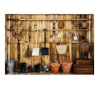 CSFOTO 7x5ft Garden Tool Room Backdrop Retro Country Farm Field Decoration Banner Farmer Gardener Garden Owner Portrait Photo Shooting Props