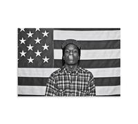 CSFWRUKL ASAP_Rocky Flag Black Singer Poster Decorative Painting Canvas Wall Art Living Room Poster Bedroom Painting Wall Art Picture Print Modern Family Room Decor 08 x 12 Inches (20 x 30 cm)