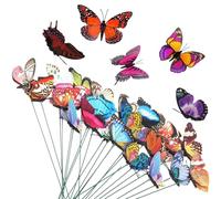 CSGHMM 25 Colorful Butterfly Garden Accessories, Garden Decorations, Courtyard Party Decorations, Indoor/Outdoor Use