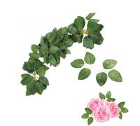 CSGHMM Artificial Rose Leaves,50 PCS Fake Leaves Silk Greenery Fakes Faux Silk Green Leaves Artificial Leaves with Stems Fabric Fake Leaves Leaf,for DIY Crafts,Wedding Bouquet,Cake Decorations,Party.