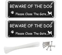 CSGHMM Beware of Dog Sign for Gates-Outdoor Warning Signs for Front Door, Yard & Fence - 2 pcs 'Beware of the Dogs' Sign, 3.5'' × 9.8''Rustproof,UV Protected,waterproof-Easy to Mount