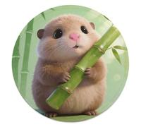 CSGJMYGS Cute Bamboo Guinea Pig Round Flannel Throw