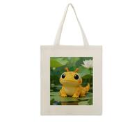 CSGJMYGS Cute Cartoon Salamander Cotton Polyester Blend Canvas Tote Bag | Cute Cartoon Salamander Reusable Multipurpose Fabric Handbag for Shopping Daily Errands Carry All Storage Bag