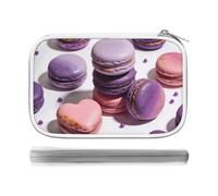 CSGJMYGS Cute Colorful Macaron Purple Multi-Functional PU Pen Case, Waterproof Zipper Stationery Organizer, Portable Storage Pouch for Office Supplies Cosmetics Travel Accessories And Daily Use