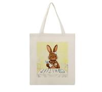 CSGJMYGS Cute Dental Brown Cotton Polyester Blend Canvas Tote Bag