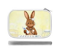 CSGJMYGS Cute Dental Brown Multi-Functional PU Pen Case, Waterproof Zipper Stationery Organizer, Portable Storage Pouch for Office Supplies Cosmetics Travel Accessories And Daily Use