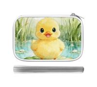 CSGJMYGS Cute Duck Spirit Multi-Functional PU Pen Case, Waterproof Zipper Stationery Organizer, Portable Storage Pouch for Office Supplies Cosmetics Travel Accessories And Daily Use