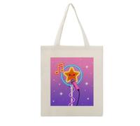 CSGJMYGS Cute Neon Music Cotton Polyester Blend Canvas Tote Bag