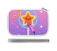CSGJMYGS Cute Neon Music Multi-Functional PU Pen Case, Waterproof Zipper Stationery Organizer, Portable Storage Pouch for Office Supplies Cosmetics Travel Accessories And Daily Use