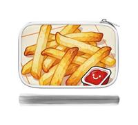 CSGJMYGS Cute Taco Pizza Multi-Functional PU Pen Case, Waterproof Zipper Stationery Organizer, Portable Storage Pouch for Office Supplies Cosmetics Travel Accessories And Daily Use