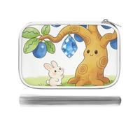 CSGJMYGS Gemstone Blue Apricot Tree Multi-Functional PU Pen Case, Waterproof Zipper Stationery Organizer, Portable Storage Pouch for Office Supplies Cosmetics Travel Accessories And Daily Use