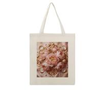 CSGJMYGS Gilded Floral Symphony Cotton Polyester Blend Canvas Tote Bag