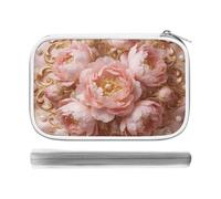 CSGJMYGS Gilded Floral Symphony Multi-Functional PU Pen Case, Waterproof Zipper Stationery Organizer, Portable Storage Pouch for Office Supplies Cosmetics Travel Accessories And Daily Use