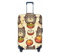 CSGJMYGS Greedy cat Luggage Covers for Suitcase Washable Suitcase Cover Fashion Stretch Suitcase Protector Cover Anti-Scratch Baggage Covers Fit 18-32 Inch Luggage X-Large, Black, XL