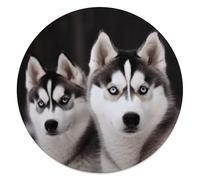 CSGJMYGS Husky Dog Round Flannel Throw