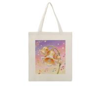 CSGJMYGS Jingle Bloom Cotton Polyester Blend Canvas Tote Bag | Jingle Bloom Reusable Multipurpose Fabric Handbag for Shopping Daily Errands Carry All Storage Bag