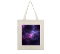 CSGJMYGS Magic Galaxy Sky Purple Cotton Polyester Blend Canvas Tote Bag