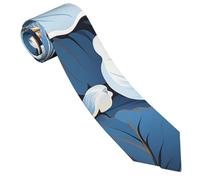 CSGJMYGS Men's Silk Tie Blue hibiscus flower Necktie Classic Business Necktie Men Fashion Woven Formal Ties, Blue Hibiscus Flower, One Size